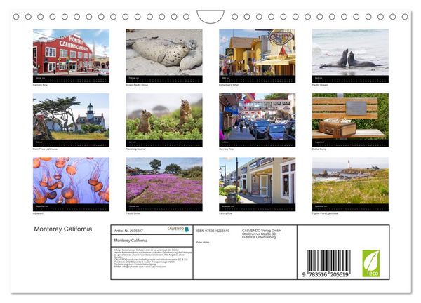 Produktbild: Monterey California (Wandkalender 2026 DIN A4 quer), CALVENDO Monatskalender