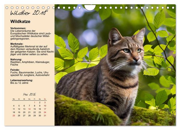 Produktbild: Wildtiere des Jahres (Wandkalender 2026 DIN A4 quer), CALVENDO Monatskalender