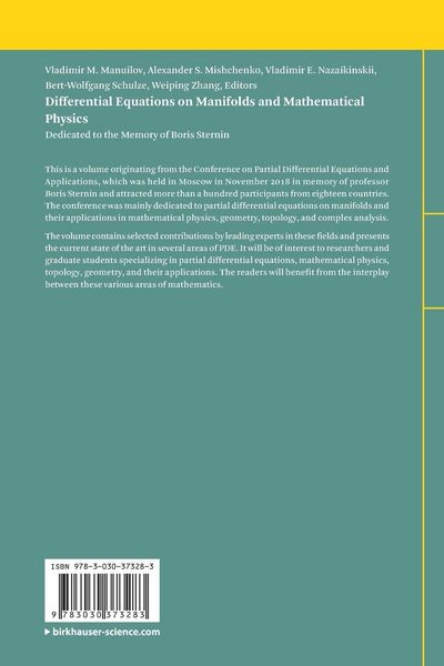 Produktbild: Differential Equations on Manifolds and Mathematical Physics