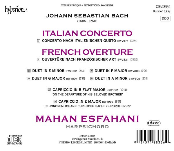Produktbild: Italien.Concerto BWV 971/Franz.Ouvert&uuml;re BWV 831