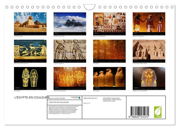 Produktbild: L'&Eacute;GYPTE EN COULEURS (Calendrier mural 2026 DIN A4 vertical), CALVENDO calendrier mensuel