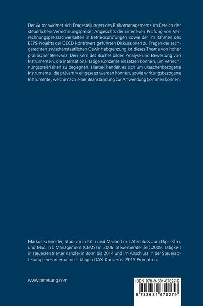 Produktbild: Steuerliches Verrechnungspreis-Risikomanagement im internationalen Konzern