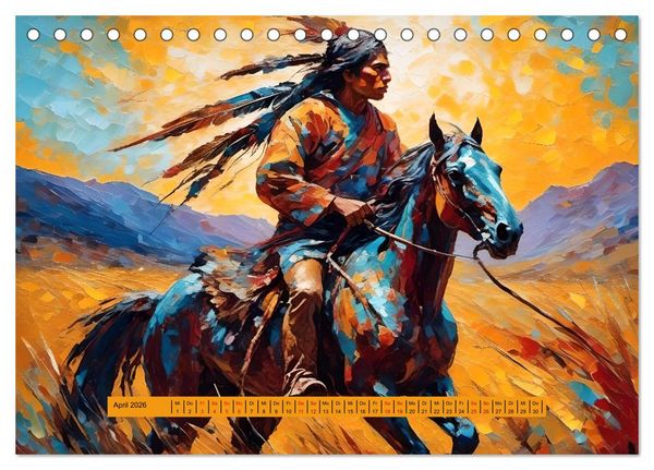Produktbild: Amerikanische Ureinwohner - Bilder von Geschichten inspiriert (Tischkalender 2026 DIN A5 quer), CALVENDO Monatskalender