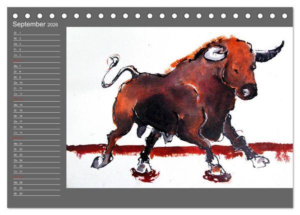 Produktbild: Sternbild Stier (Tischkalender 2026 DIN A5 quer), CALVENDO Monatskalender