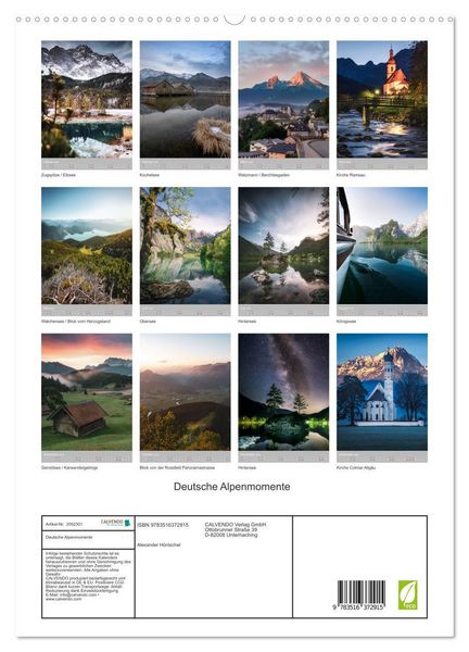 Produktbild: Deutsche Alpenmomente (hochwertiger Premium Wandkalender 2026 DIN A2 hoch), Kunstdruck in Hochglanz