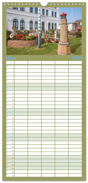 Produktbild: Familienplaner 2027 - Moin Borkum mit 5 Spalten (Wandkalender, 21 x 45 cm) CALVENDO