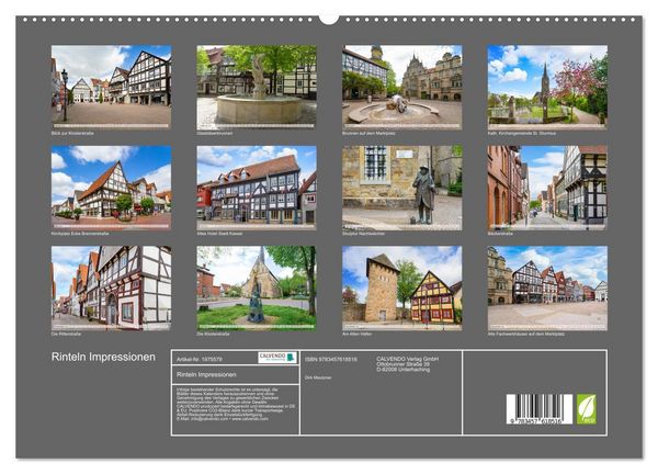 Produktbild: Rinteln Impressionen (Wandkalender 2026 DIN A2 quer), CALVENDO Monatskalender