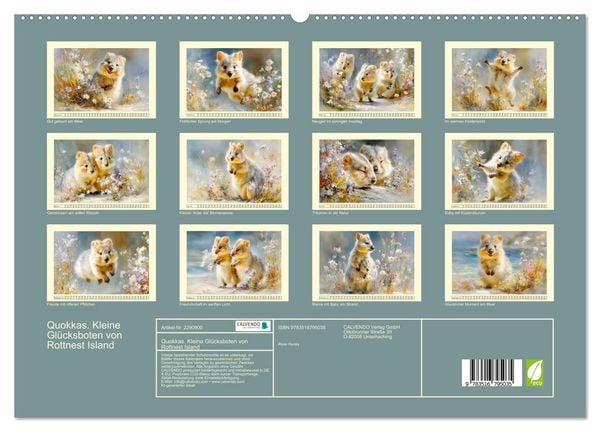 Produktbild: Quokkas. Kleine Gl&uuml;cksboten von Rottnest Island (hochwertiger Premium Wandkalender 2027 DIN A2 quer), Kunstdruck in Hochglanz