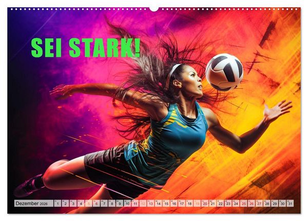 Produktbild: Volleyball und Motivation (hochwertiger Premium Wandkalender 2026 DIN A2 quer), Kunstdruck in Hochglanz