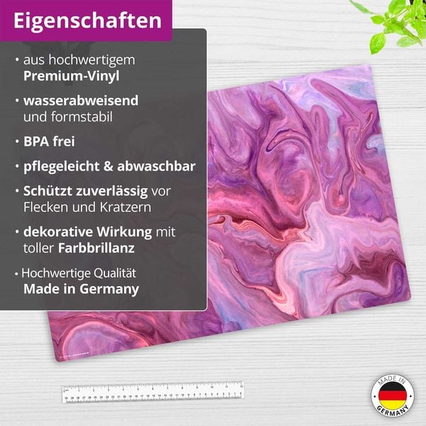 Produktbild: Cover-your-desk Schreibtischunterlage f&uuml;r Kinder lilanes Farbspiel mit rot und pink, aus hochwertigem Vinyl , 60 x 40 cm