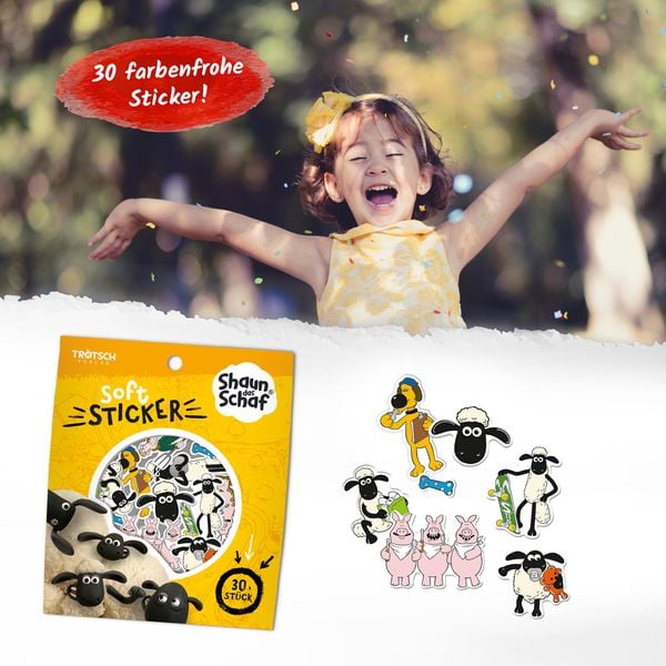 Produktbild: Tr&ouml;tsch Shaun das Schaf Soft-Sticker