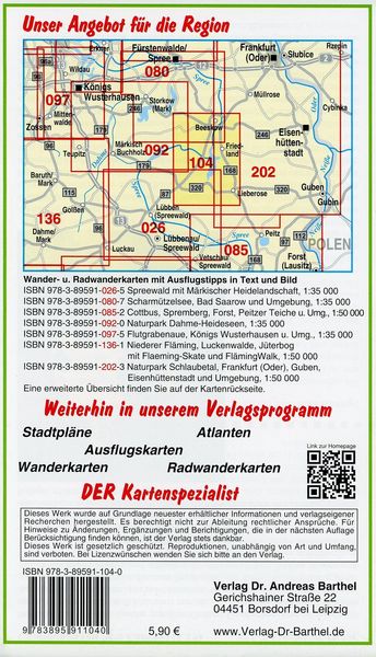 Produktbild: Radwander- und Wanderkarte Schwielochsee, Beeskow und Umgebung