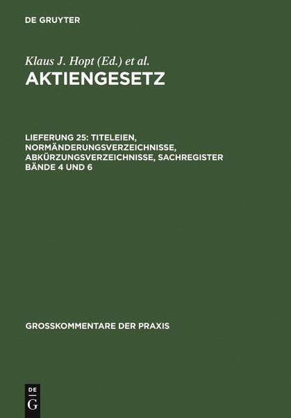 Produktbild: Titeleien, Norm&auml;nderungsverzeichnisse, Abk&uuml;rzungsverzeichnisse, Sachregister B&auml;nde 4 und 6