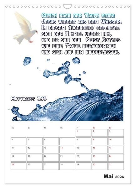 Produktbild: drei.sechzehn - Der Jesus Kalender (Wandkalender 2026 DIN A3 hoch), CALVENDO Monatskalender
