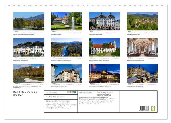 Produktbild: Bad T&ouml;lz - Perle an der Isar (Wandkalender 2026 DIN A2 quer), CALVENDO Monatskalender