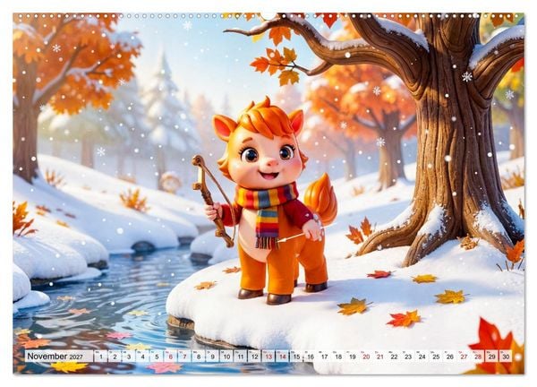 Produktbild: Kinder‑Sternzeichen - Fr&ouml;hlicher und bunter Kalender (Wandkalender 2027 DIN A2 quer), CALVENDO Monatskalender