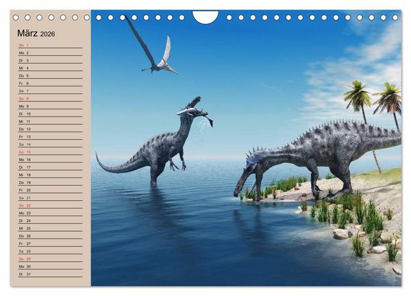 Produktbild: Dinosaurier. Urzeitliche Giganten (Wandkalender 2026 DIN A4 quer), CALVENDO Monatskalender