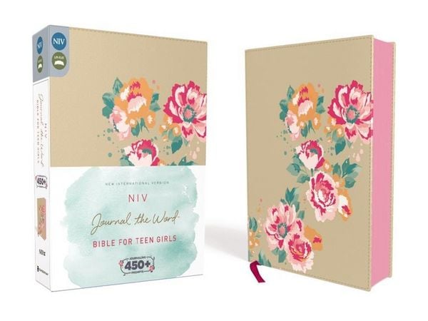 Produktbild: NIV, Journal the Word Bible for Teen Girls, Imitation Leather, Gold/Floral