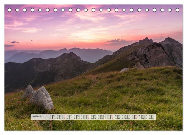 Produktbild: Berge im Licht der Sonne (Tischkalender 2026 DIN A5 quer), CALVENDO Monatskalender