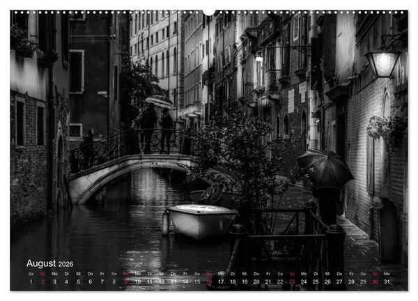 Produktbild: Venedig - Licht und Schatten (hochwertiger Premium Wandkalender 2026 DIN A2 quer), Kunstdruck in Hochglanz