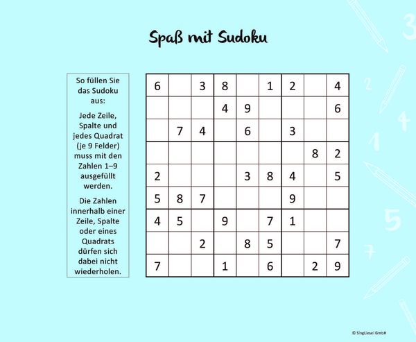Einfache Sudokus für Senioren, die Spaß machen. Rätsel-Spaß, Beschäftigung und Gedächtnistraining für Senioren. Auch mit Demenz. Großdruck.