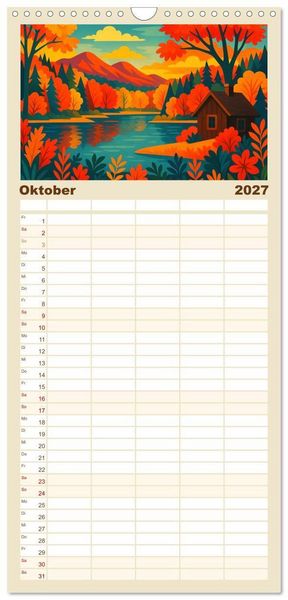 Produktbild: Familienplaner 2027 - Nordamerika von Alaska bis Texas - Wild, Weit und Wundersch&ouml;n mit 5 Spalten (Wandkalender, 21 x 45 cm) CALVENDO