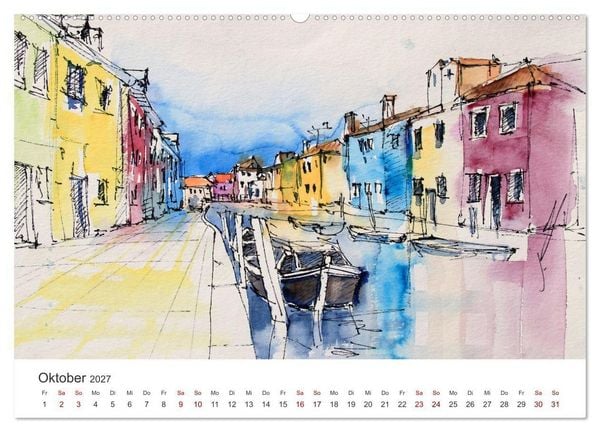 Produktbild: Italienische Reiseskizzen (Wandkalender 2027 DIN A2 quer), CALVENDO Monatskalender