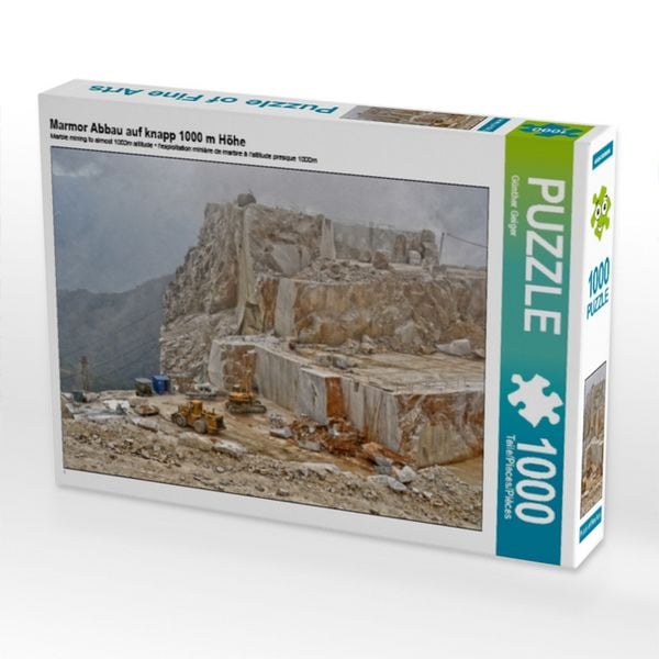 CALVENDO Puzzle Marmor Abbau auf knapp 1000 m Höhe | 1000 Teile Lege-Größe 64x48cm Foto-Puzzle für glückliche Stunden