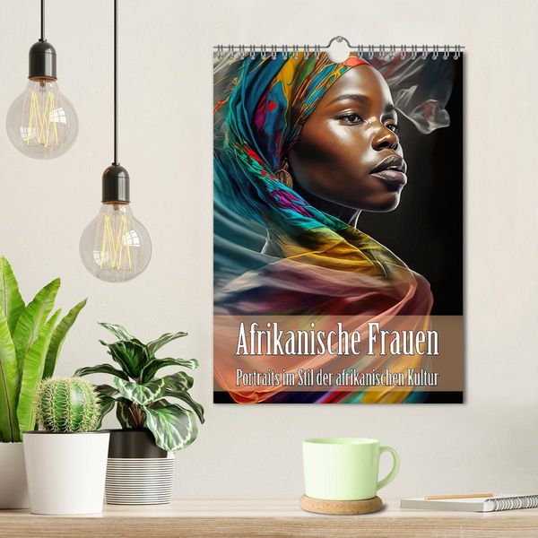 Produktbild: Afrikanische Frauen - Portraits im Stil der afrikanischen Kultur (Wandkalender 2026 DIN A4 hoch), CALVENDO Monatskalender