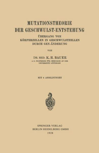 Produktbild: Mutationstheorie der Geschwulst-Entstehung