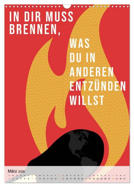 Produktbild: Dein monatlicher Motivationsschub: Das Leben wird nicht leichter, Du wirst nur st&auml;rker. (Wandkalender 2026 DIN A3 hoch), CALVENDO Monatskalender
