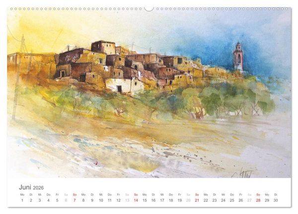 Produktbild: Faszination Aquarell - Eckard Funck (hochwertiger Premium Wandkalender 2026 DIN A2 quer), Kunstdruck in Hochglanz