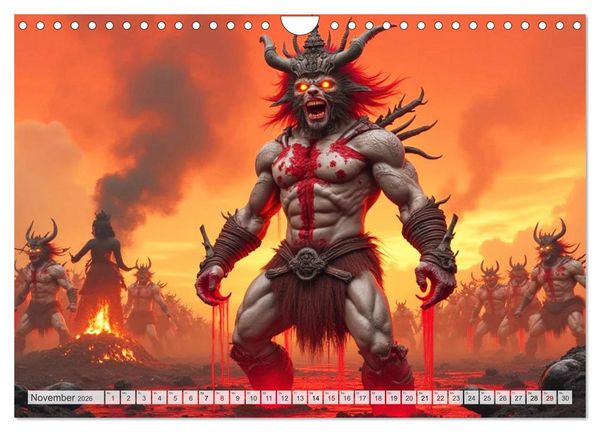 Produktbild: Hinduistische Mythologie - G&ouml;tter, Helden und Monster (Wandkalender 2026 DIN A4 quer), CALVENDO Monatskalender