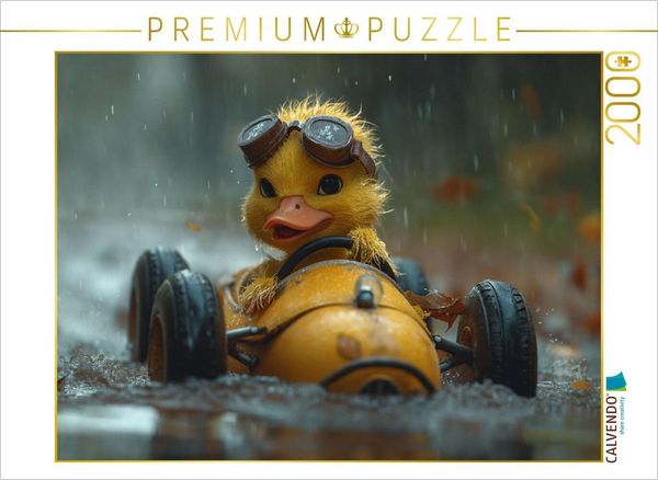 CALVENDO Puzzle Entenrennen im Regenschauer | 2000 Teile Lege-Größe 90x67cm Foto-Puzzle für glückliche Stunden