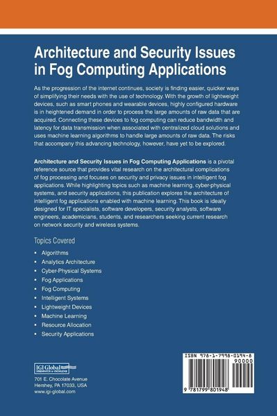 Produktbild: Architecture and Security Issues in Fog Computing Applications