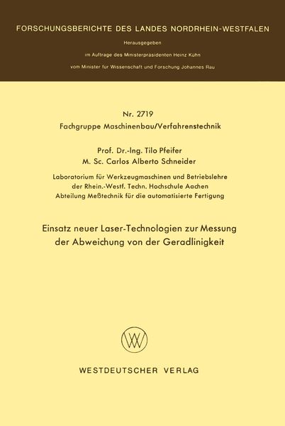 Produktbild: Einsatz neuer Laser-Technologien zur Messung der Abweichung von der Geradlinigkeit