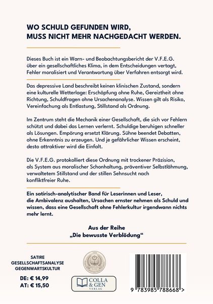 Produktbild: Das depressive Land, Band 1: Schuld, Stillstand, Verwaltung der Einfalt