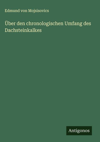 Produktbild: &Uuml;ber den chronologischen Umfang des Dachsteinkalkes