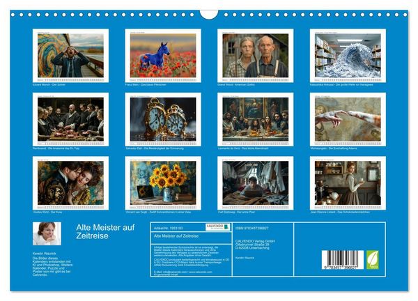 Produktbild: Alte Meister auf Zeitreise (Wandkalender 2026 DIN A3 quer), CALVENDO Monatskalender