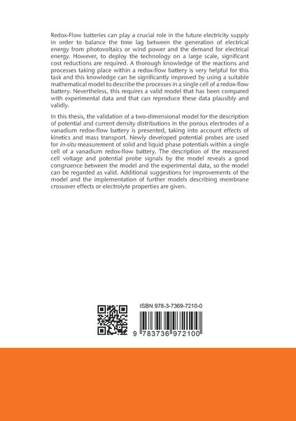 Produktbild: Validation of a two-dimensional model for vanadium redox-flow batteries