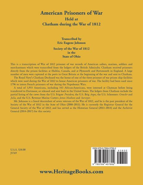 Produktbild: American Prisoners of War Held at Chatham During the War of 1812
