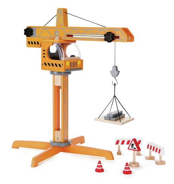 Produktbild: Hape E3011 - Gro&szlig;er Baukran, drehbar inkl. Zubeh&ouml;r, Holz
