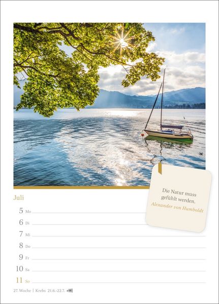 Produktbild: Momente der Achtsamkeit Wochenkalender 2027 - Wochenkalender mit Zitaten