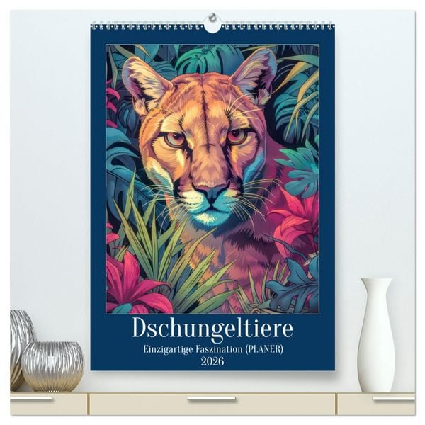 Produktbild: Dschungeltiere - Einzigartige Faszination (hochwertiger Premium Wandkalender 2026 DIN A2 hoch), Kunstdruck in Hochglanz