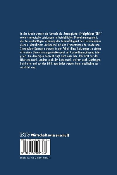 Produktbild: Strategische Leistungen im Umweltmanagement