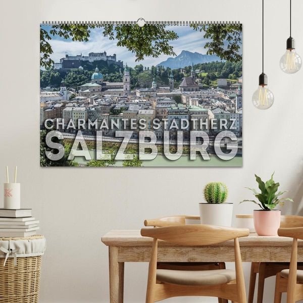 Produktbild: Charmantes Stadtherz SALZBURG (Wandkalender 2026 DIN A2 quer), CALVENDO Monatskalender