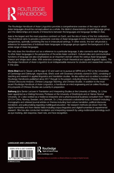 Produktbild: The Routledge Handbook of Asian Linguistics