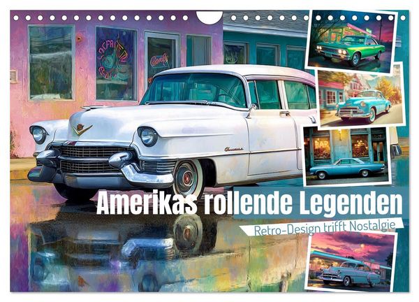 Amerikas rollende Legenden – Retro-Design trifft Nostalgie (Wandkalender 2026 DIN A4 quer), CALVENDO Monatskalender