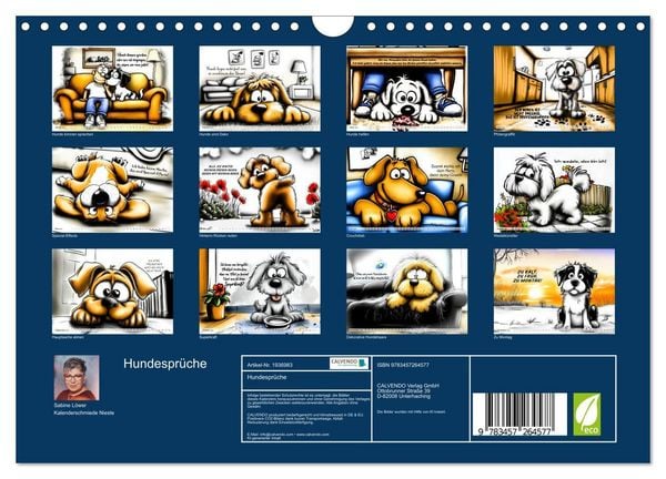 Produktbild: Hundespr&uuml;che (Wandkalender 2026 DIN A4 quer), CALVENDO Monatskalender