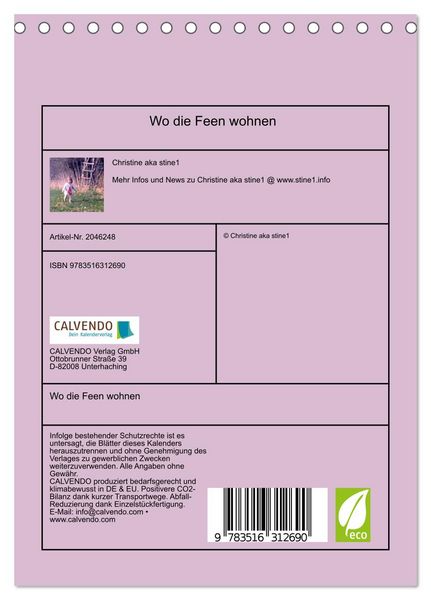Produktbild: Wo die Feen wohnen (Tischkalender 2026 DIN A5 hoch), CALVENDO Monatskalender